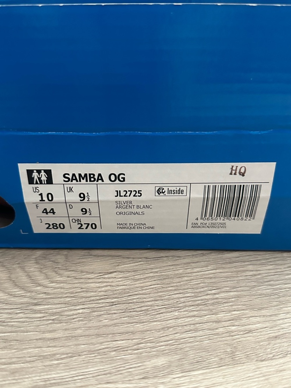 NEW Adidas Samba OG Sneaker in Cloud White, Silver Metallic & Gray One Size 10 - Picture 15 of 16